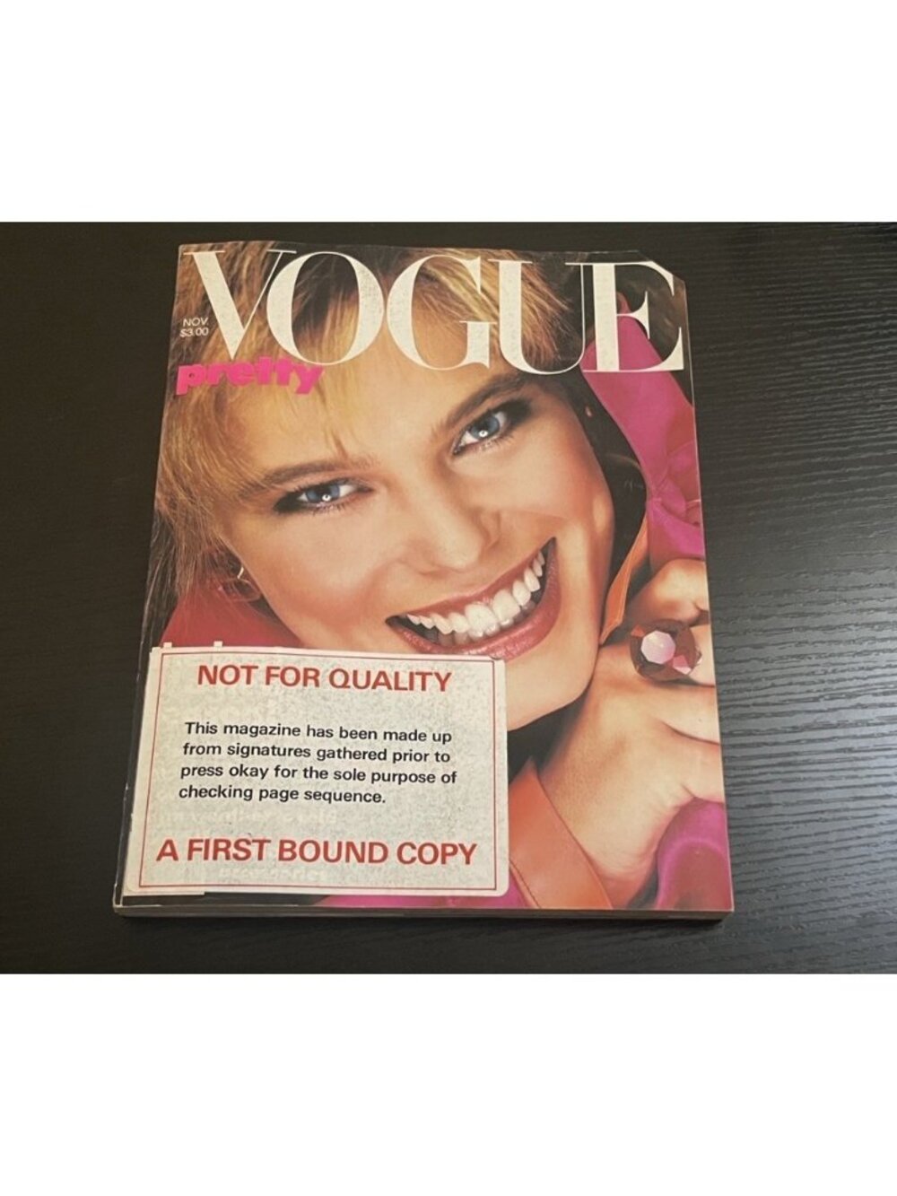 Vogue Magazine - November, 1985 - Renée Simonsen- A First Bound Copy